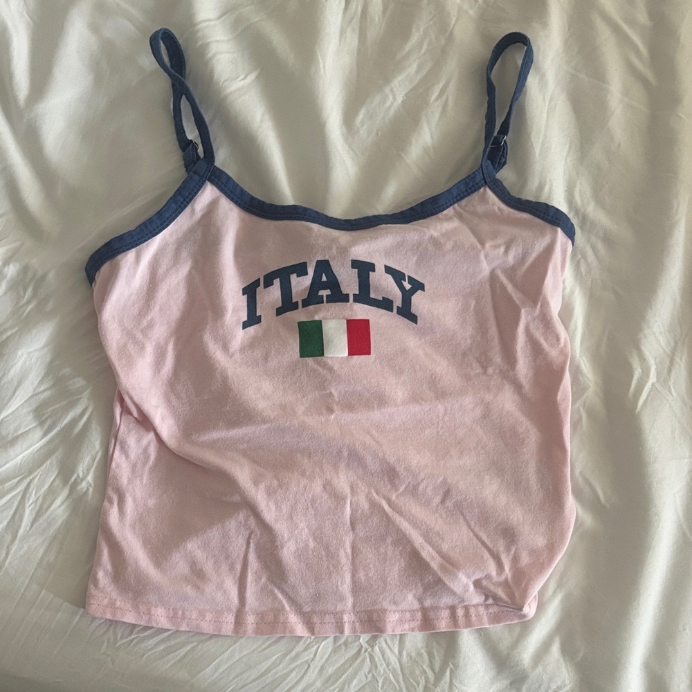 Edikted Pink Tank Top with Blue Accents